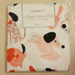 Dog print 1 yard cotton fabric crafts art project